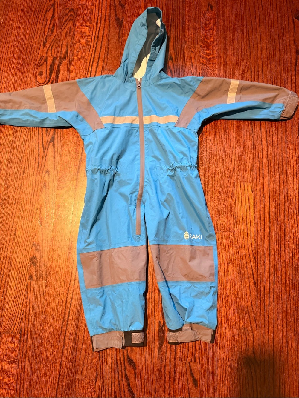 OAKI Children's Blue Waterproof Hooded One-Piece Rain Suit - 4T GUC